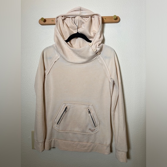 Roxy | Women's Cream High Neck Hoodie - Picture 1 of 7
